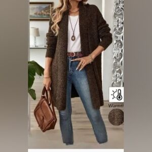 New women’s open front knitted cardigan, size M